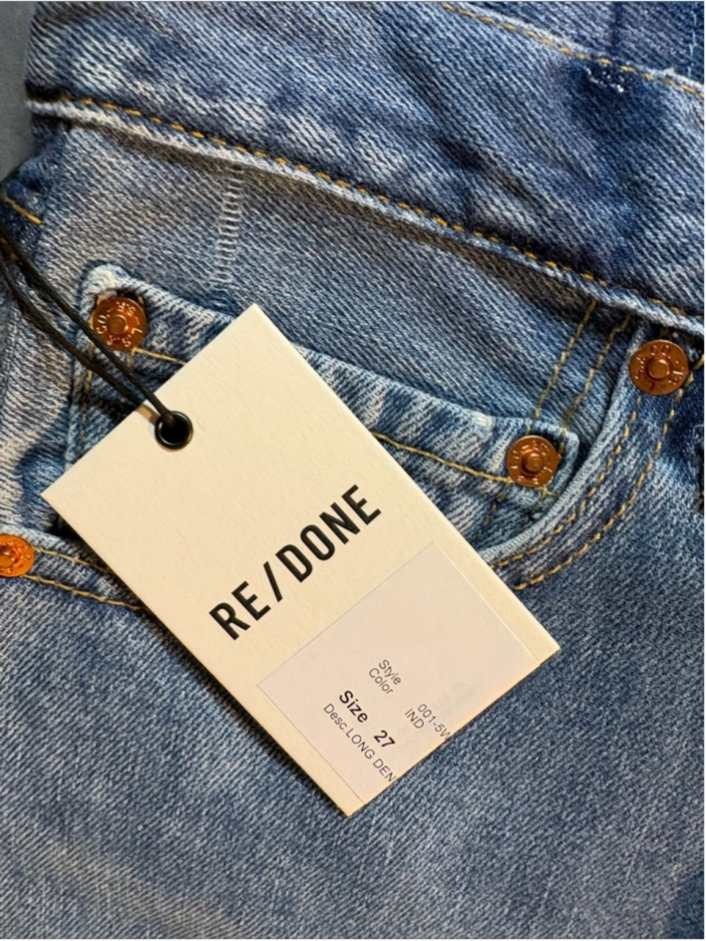 RE/DONE NWT Deconstructed Denim Maxi skirt in Sz 27 - Picture 8 of 8